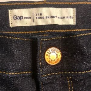 GAP True Skinny High Rise Dark Blue Denim